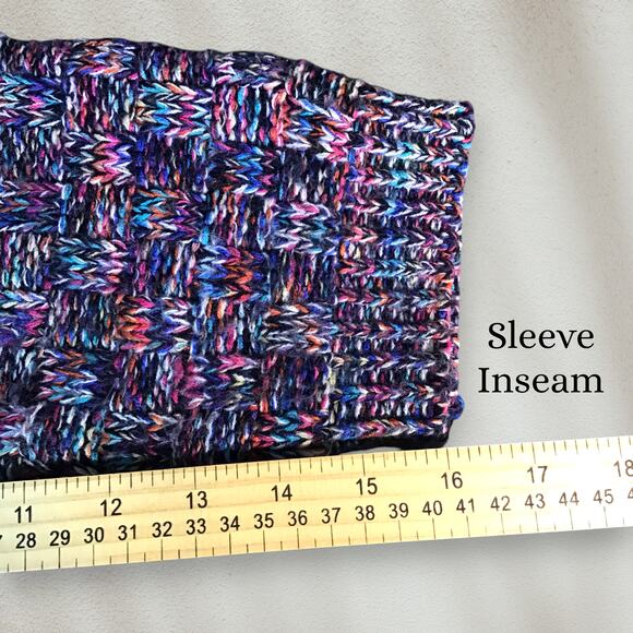 Elodie Multicolor Mohair Blend Chunky Knit Mock Neck Sweater Size M Cozy - Picture 8 of 9